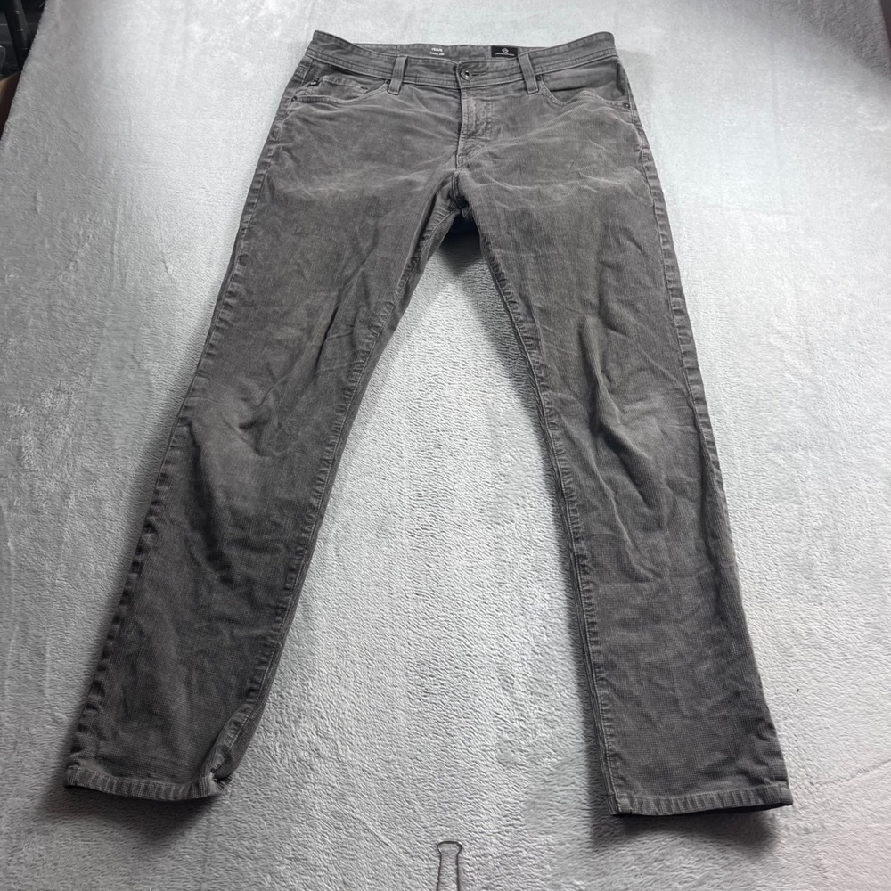 AG Adriano Goldschmied Tellis Modern Slim Corduroy Pants Grey 33x34 Mens
